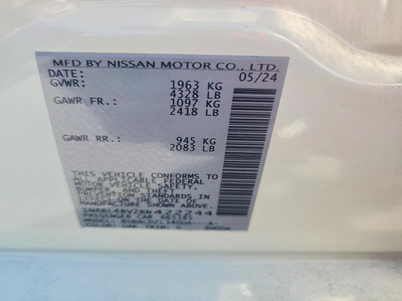 2024 Nissan Altima მანქანა იყიდება აუქციონზე, vin: 1N4BL4BV2RN422244, აუქციონის ნომერი: 50331946