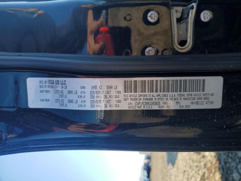 Aukcja sprzedaży 2019 Jeep Cherokee, vin: 1C4PJMCB9KD283655, numer aukcji: 51211296