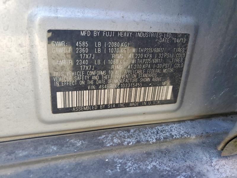 51997156 :رقم المزاد ، 4S4BRBKC1D3315455 vin ، 2013 Subaru Outback مزاد بيع