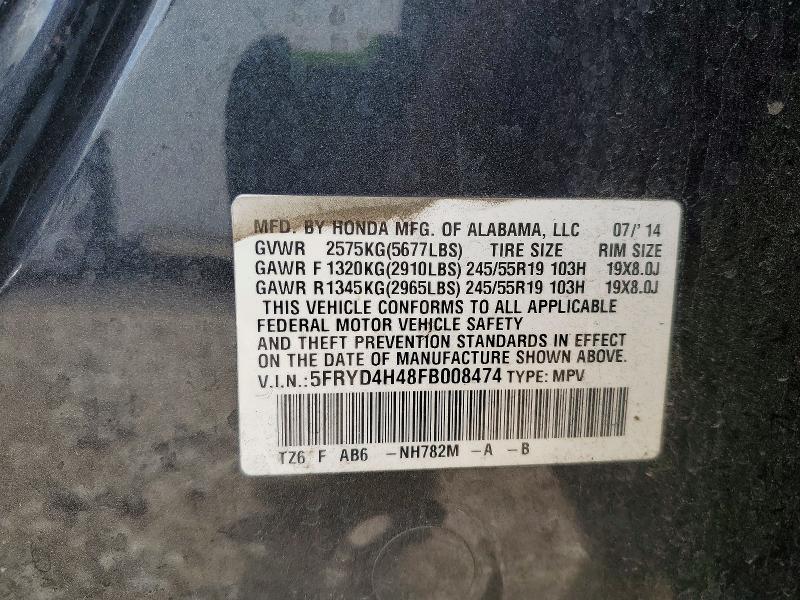 Aukcja sprzedaży 2015 Acura Mdx, vin: 5FRYD4H48FB008474, numer aukcji: 48834606