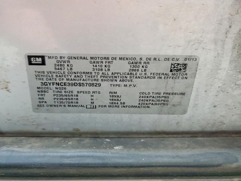 Продаж на аукціоні авто 2013 Cadillac Srx, vin: 3GYFNCE39DS570829, номер лоту: 58452326