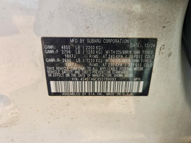 Aukcja sprzedaży 2025 Subaru Outback, vin: 4S4BTANC8S3199093, numer aukcji: 47735586