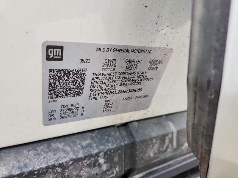 2021 Cadillac Escalade მანქანა იყიდება აუქციონზე, vin: 1GYS4NKL2MR346080, აუქციონის ნომერი: 50991046