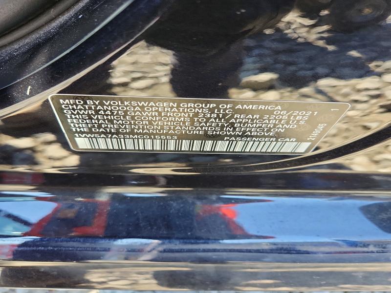 Aukcja sprzedaży 2021 Volkswagen Passat, vin: 1VWSA7A33MC015553, numer aukcji: 50857386