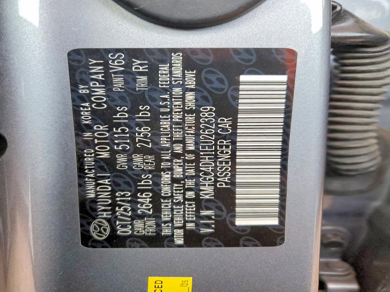 Продажа на аукционе авто 2014 Hyundai Genesis, vin: KMHGC4DH1EU262389, номер лота: 49620346