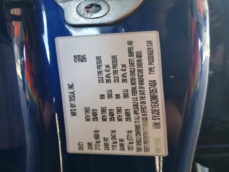 Aukcja sprzedaży 2021 Tesla Model 3, vin: 5YJ3E1EA3MF057404, numer aukcji: 49127886