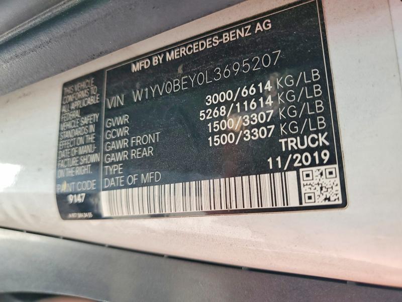 2020 Mercedes-benz Metris მანქანა იყიდება აუქციონზე, vin: W1YV0BEY0L3695207, აუქციონის ნომერი: 48621996