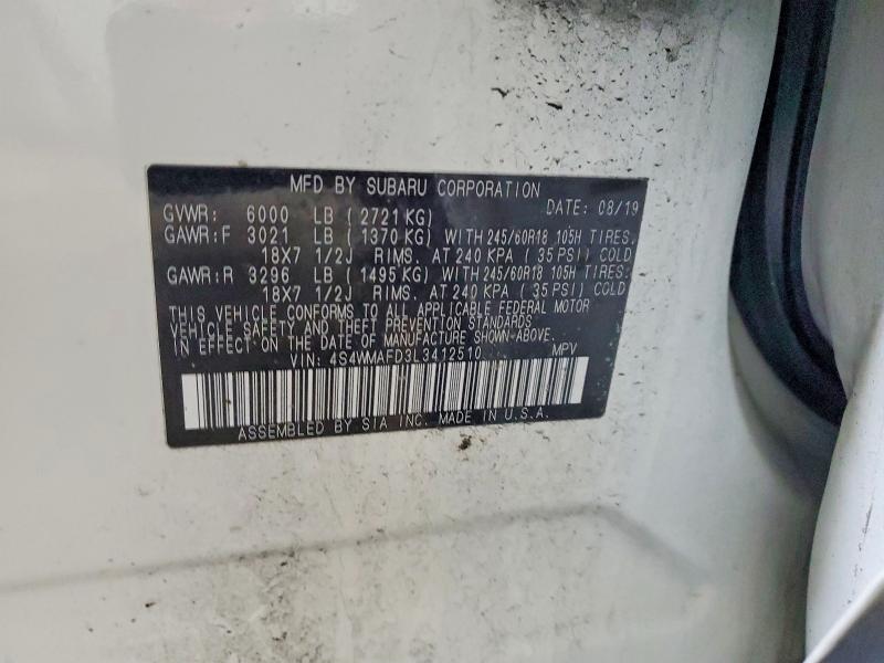 Продаж на аукціоні авто 2020 Subaru Ascent, vin: 4S4WMAFD3L3412510, номер лоту: 49012916