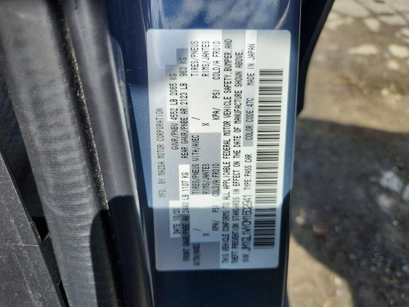 Aukcja sprzedaży 2021 Mazda 6, vin: JM1GL1WY0M1602941, numer aukcji: 49813526