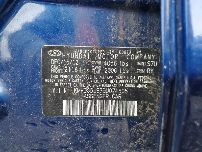 Продаж на аукціоні авто 2013 Hyundai Elantra Gt, vin: KMHD35LE7DU074605, номер лоту: 51948406