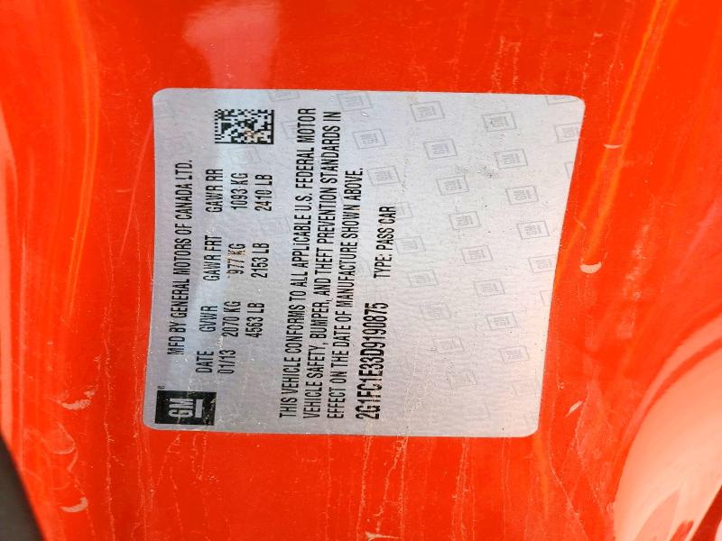 49748656 :رقم المزاد ، 2G1FC1E33D9190875 vin ، 2013 Chevrolet Camaro مزاد بيع