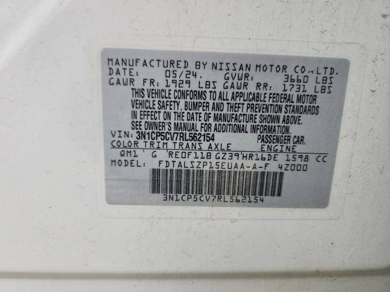 50955676 :رقم المزاد ، 3N1CP5CV7RL562154 vin ، 2024 Nissan Kicks مزاد بيع