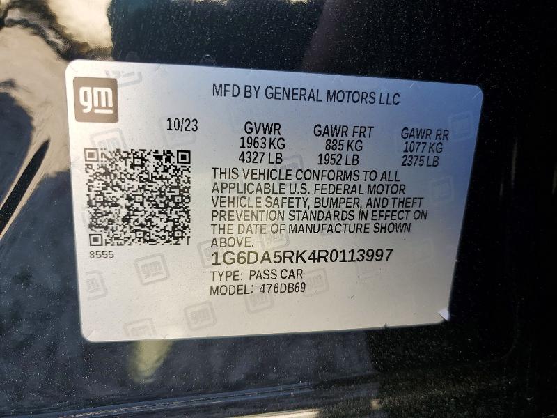 Продаж на аукціоні авто 2024 Cadillac Ct4, vin: 1G6DA5RK4R0113997, номер лоту: 49577006