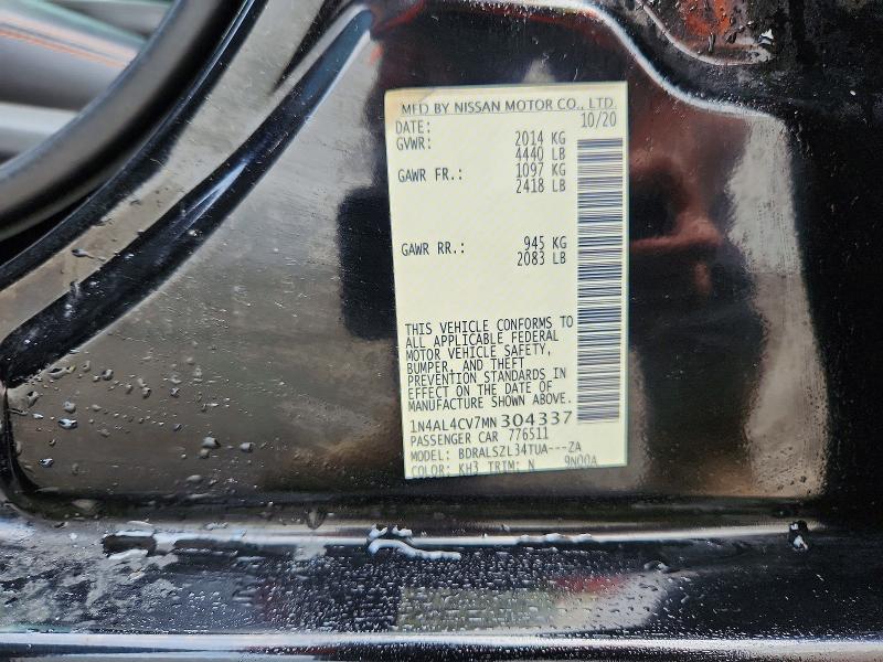Aukcja sprzedaży 2021 Nissan Altima, vin: 1N4AL4CV7MN304337, numer aukcji: 50603266