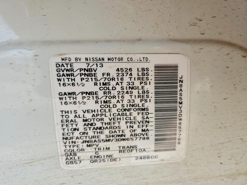 Продажа на аукционе авто 2013 Nissan Rogue, vin: JN8AS5MV3DW657786, номер лота: 50782576