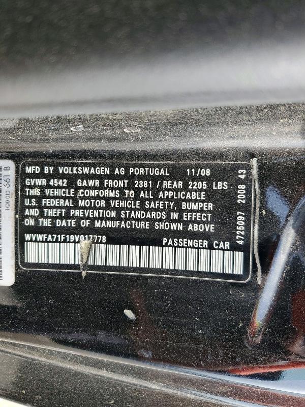 Продажа на аукционе авто 2009 Volkswagen Eos, vin: WVWFA71F19V017778, номер лота: 49435796