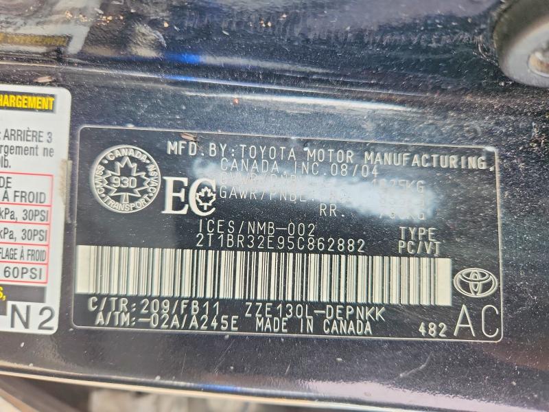 50241416 :رقم المزاد ، 2T1BR32E95C862882 vin ، 2005 Toyota Corolla مزاد بيع