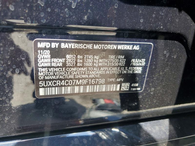 2021 Bmw X5 მანქანა იყიდება აუქციონზე, vin: 5UXCR4C07M9F16798, აუქციონის ნომერი: 51436846