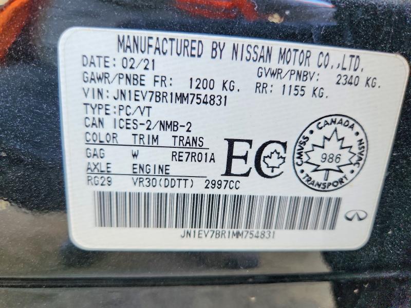 Auction sale of the 2021 Infiniti Q50, vin: JN1EV7BR1MM754831, lot number: 49687526