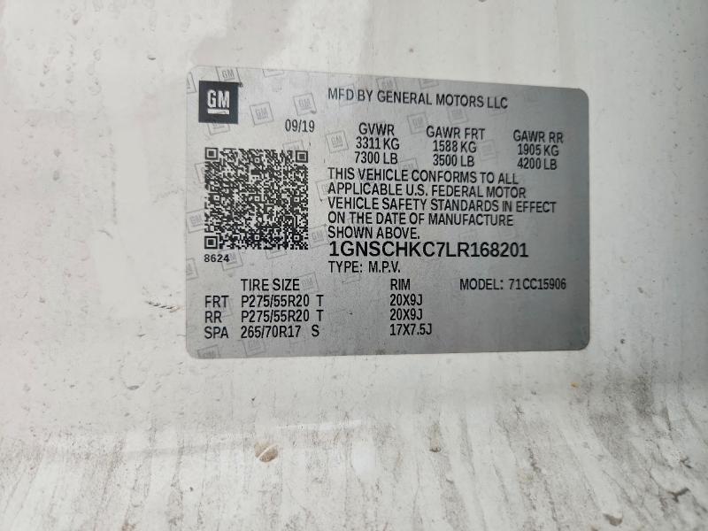 Продажа на аукционе авто 2020 Chevrolet Suburban, vin: 1GNSCHKC7LR168201, номер лота: 51499786
