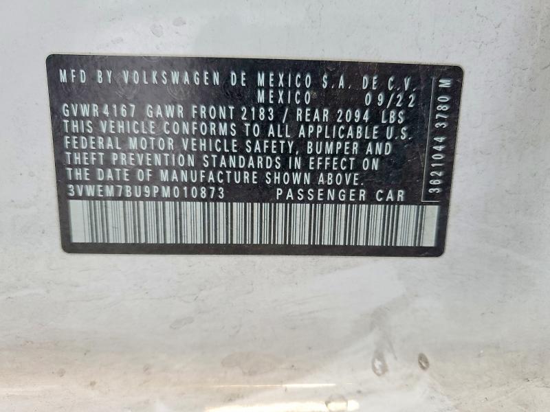 50676886 :رقم المزاد ، 3VWEM7BU9PM010873 vin ، 2023 Volkswagen Jetta مزاد بيع