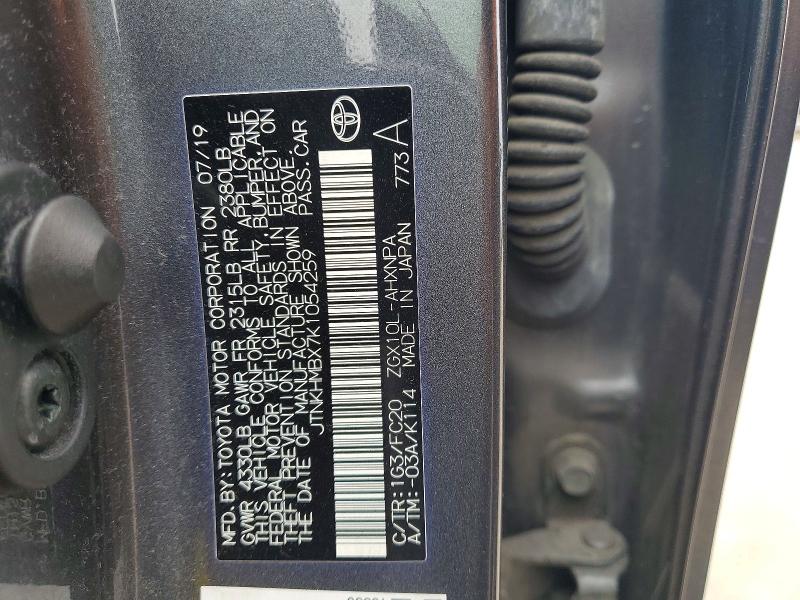 Aukcja sprzedaży 2019 Toyota C-hr, vin: JTNKHMBX7K1054259, numer aukcji: 51829326
