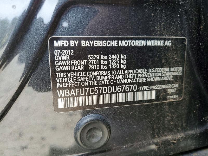 51694376 :رقم المزاد ، WBAFU7C57DDU67670 vin ، 2013 Bmw 535 مزاد بيع