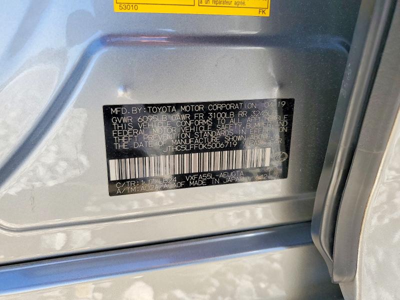2019 Lexus Ls მანქანა იყიდება აუქციონზე, vin: JTHC5LFF0K5006719, აუქციონის ნომერი: 49822836