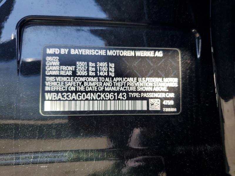 Продажа на аукционе авто 2022 Bmw 530xe, vin: WBA33AG04NCK96143, номер лота: 49123636
