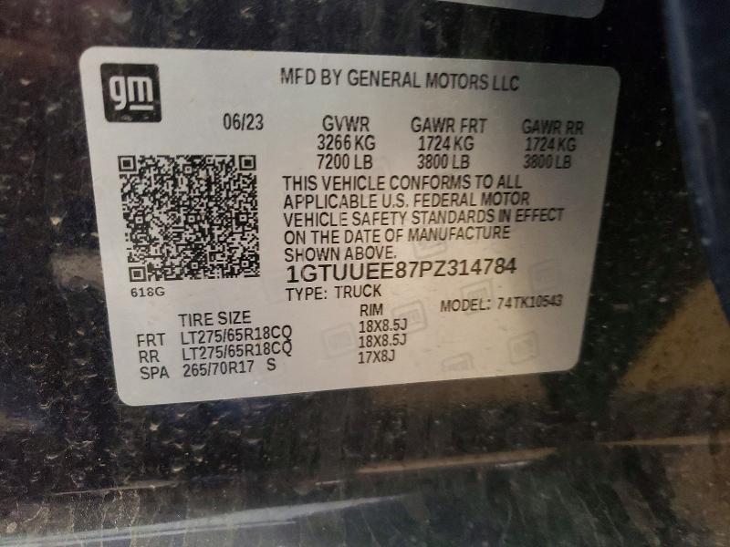 2023 Gmc Sierra მანქანა იყიდება აუქციონზე, vin: 1GTUUEE87PZ314784, აუქციონის ნომერი: 51294846