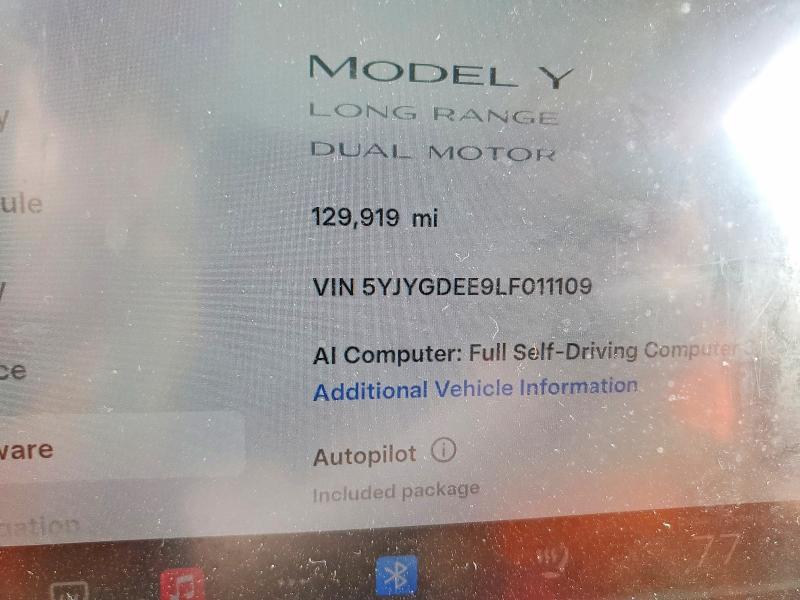 Aukcja sprzedaży 2020 Tesla Model Y, vin: 5YJYGDEE9LF011109, numer aukcji: 50786526