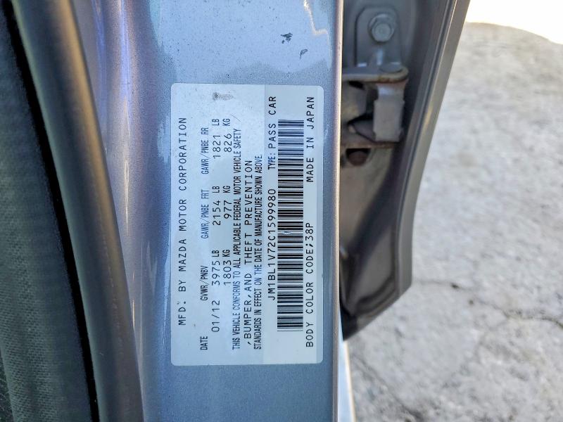 49237956 :رقم المزاد ، JM1BL1V72C1599980 vin ، 2012 Mazda 3 مزاد بيع