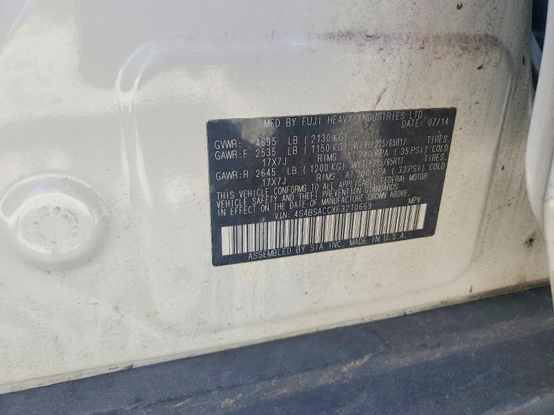 2015 Subaru Outback მანქანა იყიდება აუქციონზე, vin: 4S4BSACCXF3210669, აუქციონის ნომერი: 49945046