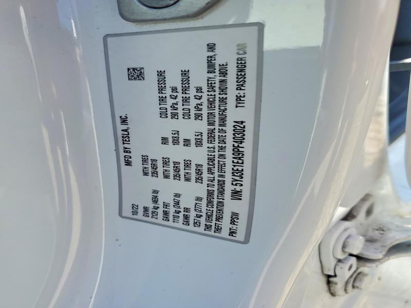 Продаж на аукціоні авто 2023 Tesla Model 3, vin: 5YJ3E1EA9PF403024, номер лоту: 48480646