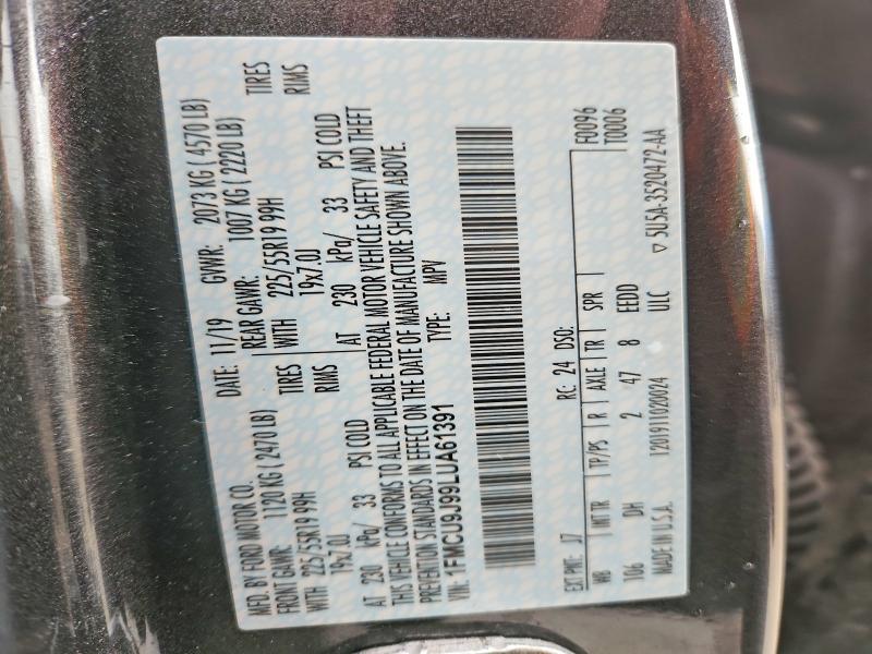 48412546 :رقم المزاد ، 1FMCU9J99LUA61391 vin ، 2020 Ford Escape مزاد بيع