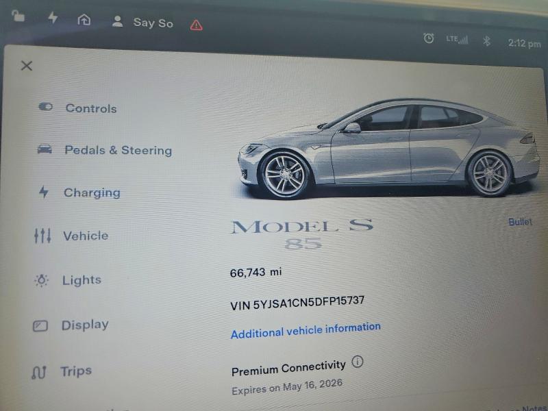 Aukcja sprzedaży 2013 Tesla Model S, vin: 5YJSA1CN5DFP15737, numer aukcji: 51706136
