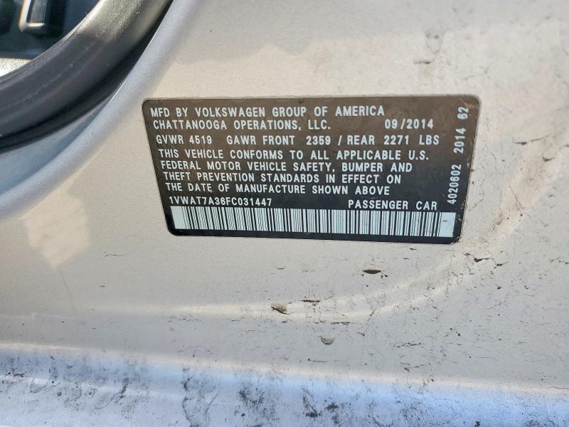Aukcja sprzedaży 2015 Volkswagen Passat, vin: 1VWAT7A36FC031447, numer aukcji: 49569766
