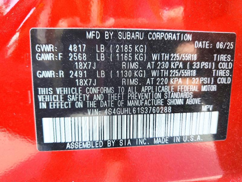 2025 Subaru Crosstrek მანქანა იყიდება აუქციონზე, vin: 4S4GUHL61S3760288, აუქციონის ნომერი: 51773686