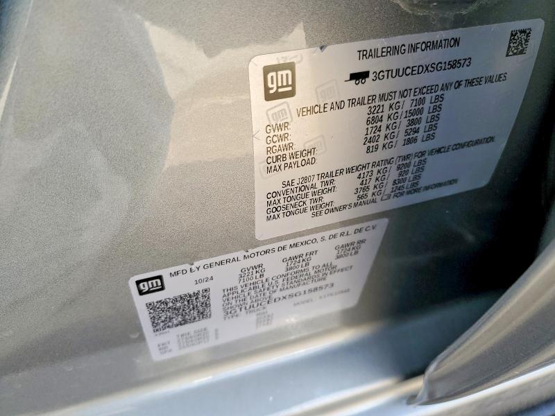2025 Gmc Sierra მანქანა იყიდება აუქციონზე, vin: 3GTUUCEDXSG158573, აუქციონის ნომერი: 49744826