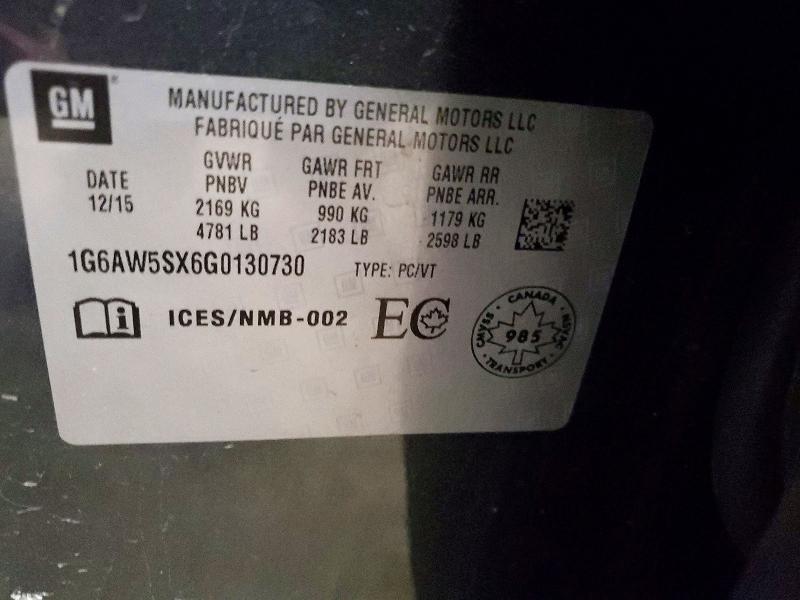 Продаж на аукціоні авто 2016 Cadillac Cts, vin: 1G6AW5SX6G0130730, номер лоту: 47887046