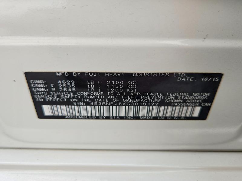 49810836 :رقم المزاد ، 4S3BNEJ6XG3018122 vin ، 2016 Subaru Legacy مزاد بيع