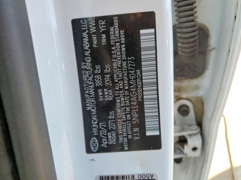 49237096 :رقم المزاد ، 5NPLL4AG4MH047273 vin ، 2021 Hyundai Elantra مزاد بيع