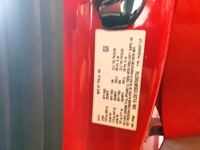 Продажа на аукционе авто 2021 Tesla Model 3, vin: 5YJ3E1EB5MF069756, номер лота: 51125116