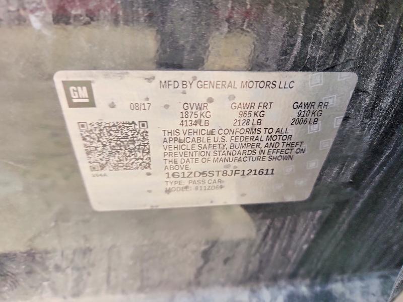 50885796 :رقم المزاد ، 1G1ZD5ST8JF121611 vin ، 2018 Chevrolet Malibu مزاد بيع