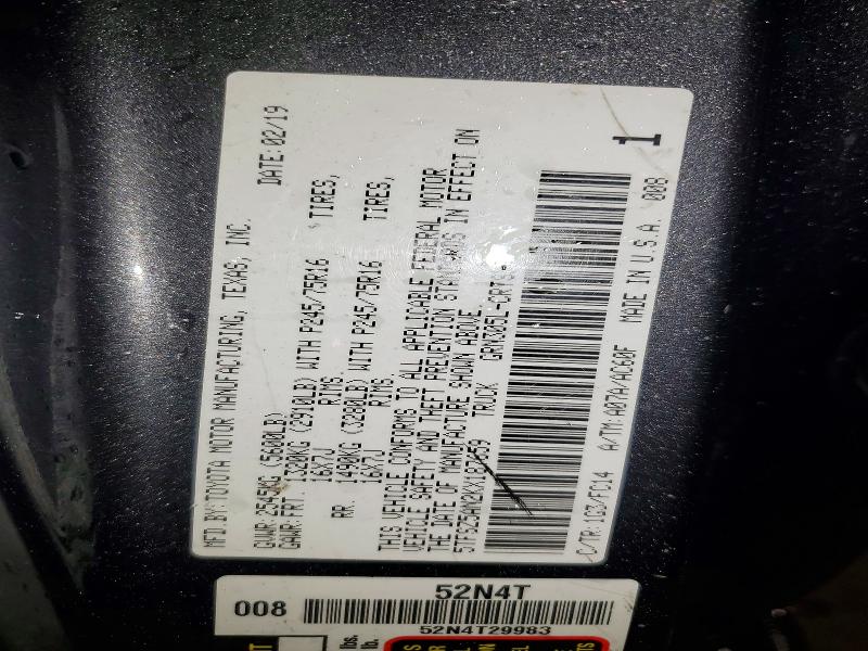 51240676 :رقم المزاد ، 5TFSZ5AN2KX187659 vin ، 2019 Toyota Tacoma مزاد بيع