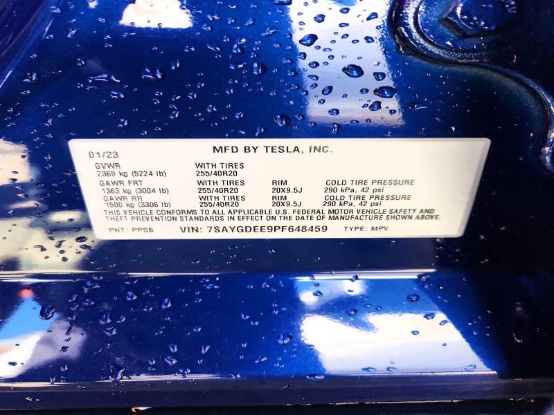 Продажа на аукционе авто 2023 Tesla Model Y, vin: 7SAYGDEE9PF648459, номер лота: 48942226