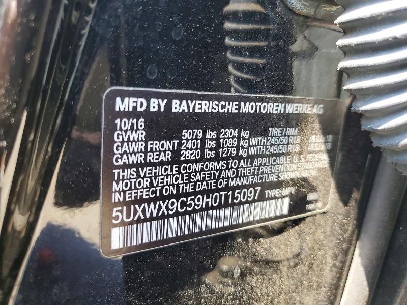 Aukcja sprzedaży 2017 Bmw X3, vin: 5UXWX9C59H0T15097, numer aukcji: 48585436