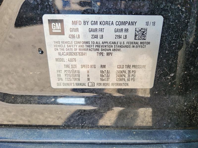 Aukcja sprzedaży 2019 Buick Encore, vin: KL4CJASB2KB783841, numer aukcji: 50474376