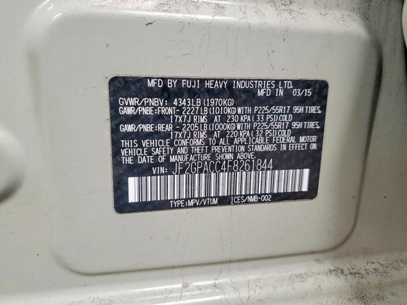 Продажа на аукционе авто 2015 Subaru Xv Crosstrek, vin: JF2GPACC4F8261844, номер лота: 48729986