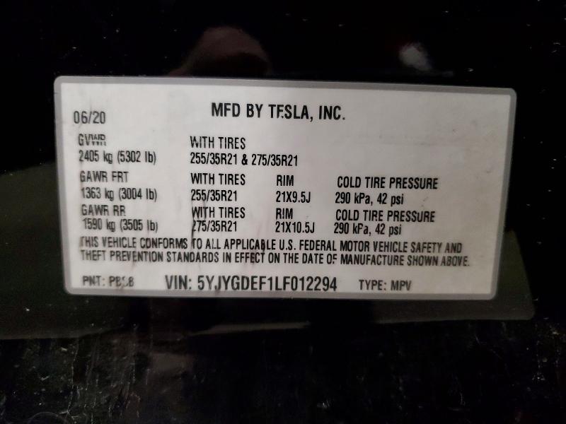 Aukcja sprzedaży 2020 Tesla Model Y, vin: 5YJYGDEF1LF012294, numer aukcji: 51184106